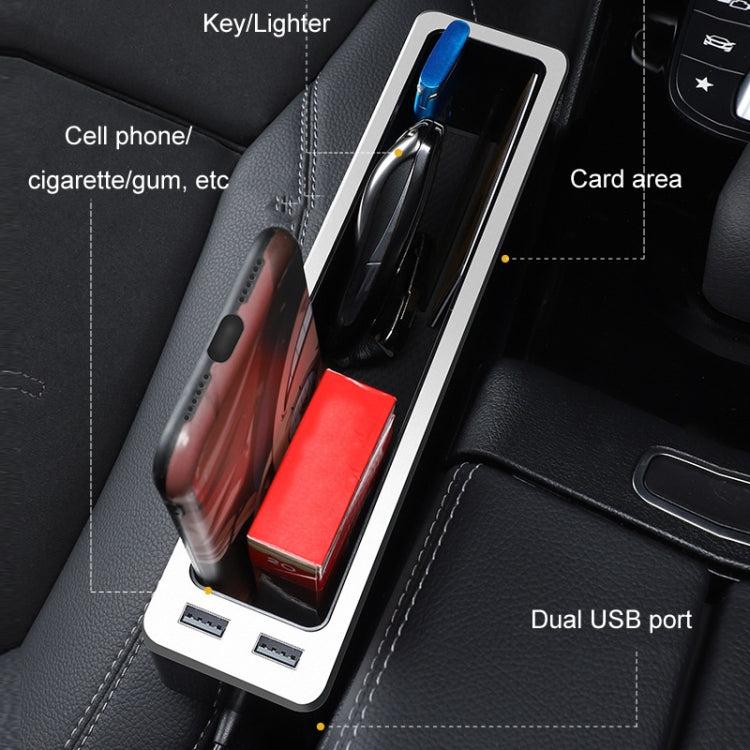 Car Seat Gap Storage Box with 2 USB Charging Port, Color:  Principal Driver Gray - Stowing Tidying by PMC TechLife | Online Shopping South Africa | PMC TechLife | Buy Now Pay Later Mobicred