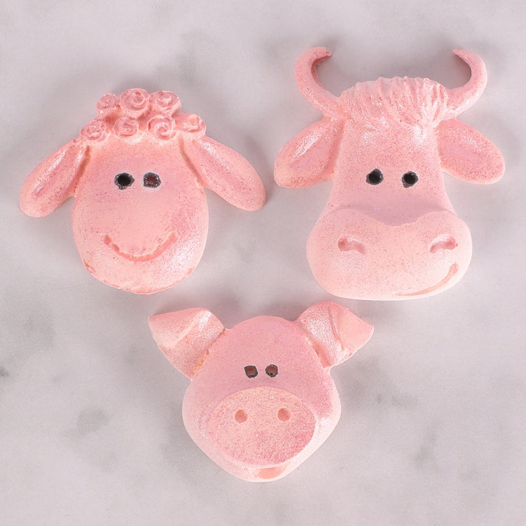 Pig Sheep Cow Head Silicone Mold Chocolate Fondant Cake Decorating Tool(Pink) - Food Molds by PMC Jewellery | Online Shopping South Africa | PMC Jewellery