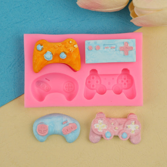 Game Console Gamepad Shape Silicone Mold Fondant Tool Cake Chocolate Mold(Pink) - Food Molds by PMC Jewellery | Online Shopping South Africa | PMC Jewellery