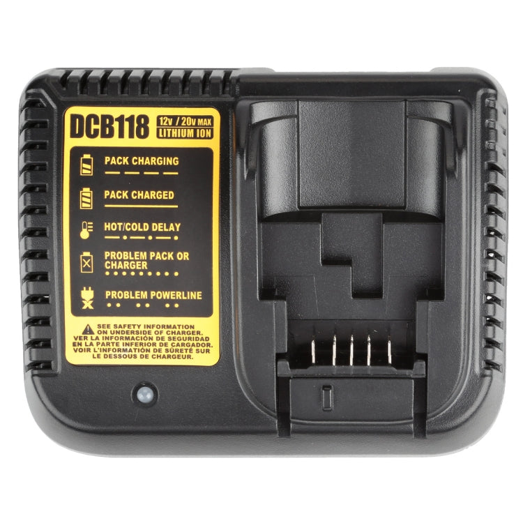 DCB118 For Dewalt 12V-20V Electric Tool Battery Charger, Plug: UK (Black) - Electric Saws & Accessories by PMC TechLife | Online Shopping South Africa | PMC TechLife | Buy Now Pay Later Mobicred