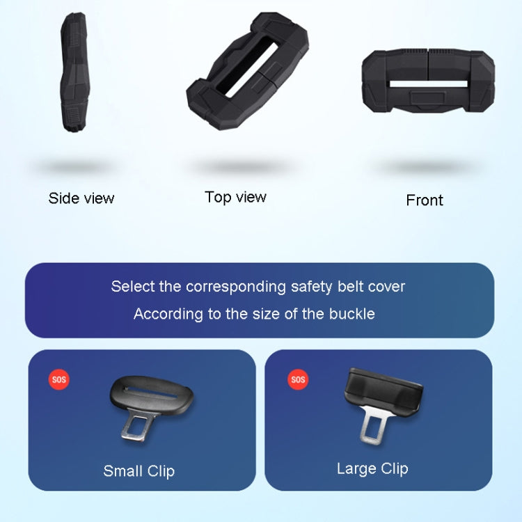 Large Car Seatbelt Buckle Protective Cover Anti Scratch Silicone Protector For Safety Belt Plugs(Black) - Seat Belts & Padding by PMC TechLife | Online Shopping South Africa | PMC TechLife | Buy Now Pay Later Mobicred