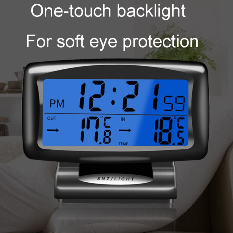LCD Night Light Car Clock Automotive Electronics Inside And Outside Dual Thermometer - Clocks & Car Meters by PMC TechLife | Online Shopping South Africa | PMC TechLife | Buy Now Pay Later Mobicred