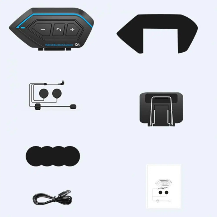 X6 Helmet Bluetooth Headset Wireless Waterproof Moto Handsfree Stereo Headphone(Soft Line Wheat) - Motorcycle Walkie Talkie by PMC TechLife | Online Shopping South Africa | PMC TechLife | Buy Now Pay Later Mobicred