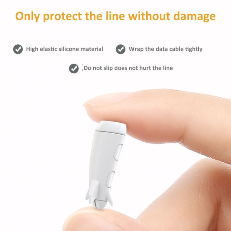 Data Line Protector For IPhone USB Type-C Charger Wire Winder Protection, Spec: Small Head Band +USB Head White - Cable Organizer by PMC Jewellery | Online Shopping South Africa | PMC Jewellery | Buy Now Pay Later Mobicred