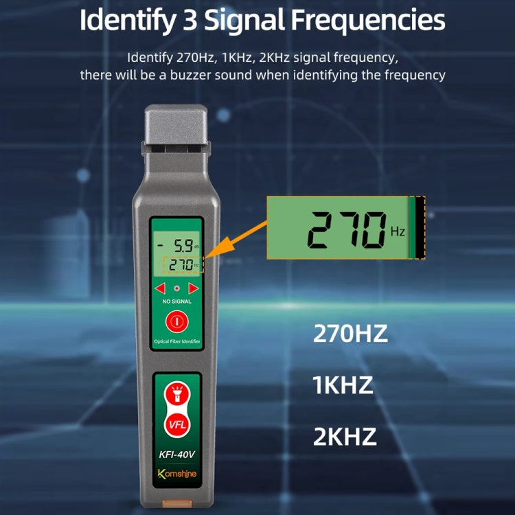 Komshine Fiber Optic Identifier Optical Cable Signal Direction Identifier With VFL Red Light 10mW(KFI-40V) - Fiber Optic Test Pen by Komshine | Online Shopping South Africa | PMC TechLife | Buy Now Pay Later Mobicred