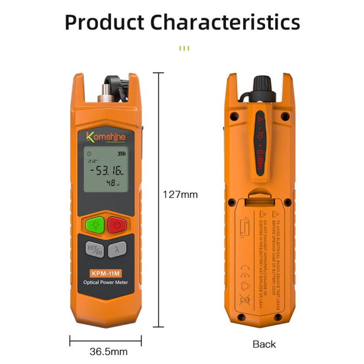 Komshine High Precision Optical Power Meter Mini Fiber Optic Light Attenuation Tester With LED, Specification: C-G/-50DBM to +26DBM - Fiber Optic Test Pen by Komshine | Online Shopping South Africa | PMC Jewellery | Buy Now Pay Later Mobicred