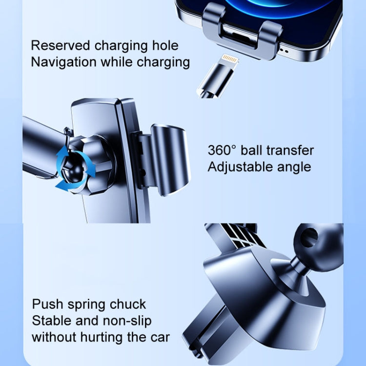 SHUNWEI SD-1132B Car Phone Suction Cup + Air Vent Holder Gravity Sensing Support Bracket(Black) - Car Holders by SHUNWEI | Online Shopping South Africa | PMC TechLife | Buy Now Pay Later Mobicred
