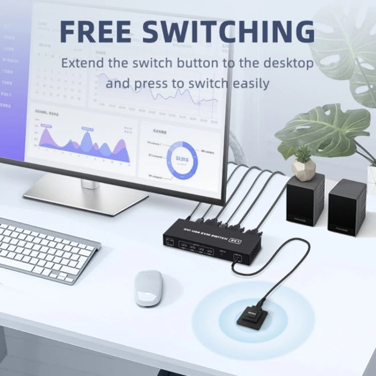 4K DVI USB KVM Switch DVI 2 In 1 Out Adapter Two Computer Shared Switcher Hub(Black) - Switch by PMC Jewellery | Online Shopping South Africa | PMC Jewellery | Buy Now Pay Later Mobicred