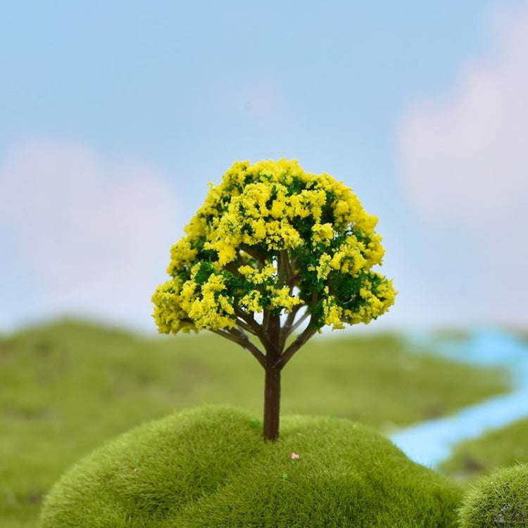 5pcs Micro Landscape Ornaments Simulated Christmas Trees Succulent Accessories Materials, Style: Yellow Flowers Green Background - Ornaments by PMC Jewellery | Online Shopping South Africa | PMC Jewellery