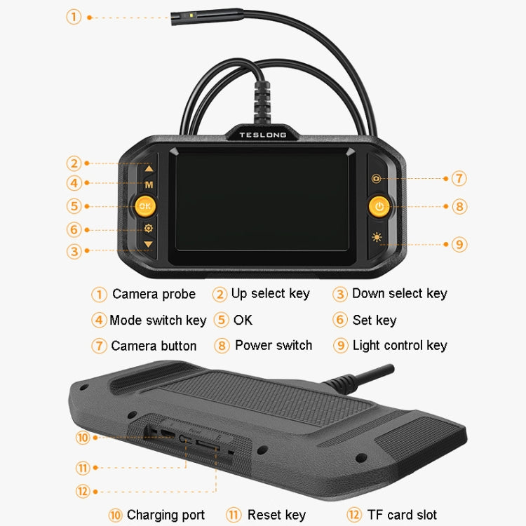 Teslong TS43S HD Camera Probe 4.3 Inch Screen All-In-One Industrial Borescope Auto Repair Tools, Specification: 5.5mm Single Lens -  by Teslong | Online Shopping South Africa | PMC Jewellery | Buy Now Pay Later Mobicred