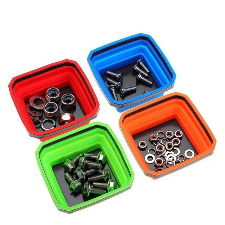 Square Silicone Foldable Magnetic Parts Tray For Small Parts And Tools(Orange) - Storage Bags & Boxes by PMC TechLife | Online Shopping South Africa | PMC TechLife | Buy Now Pay Later Mobicred