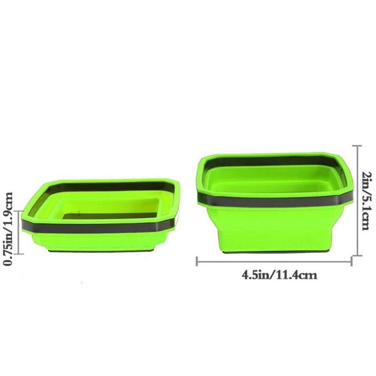 Square Silicone Foldable Magnetic Parts Tray For Small Parts And Tools(Orange) - Storage Bags & Boxes by PMC TechLife | Online Shopping South Africa | PMC TechLife | Buy Now Pay Later Mobicred