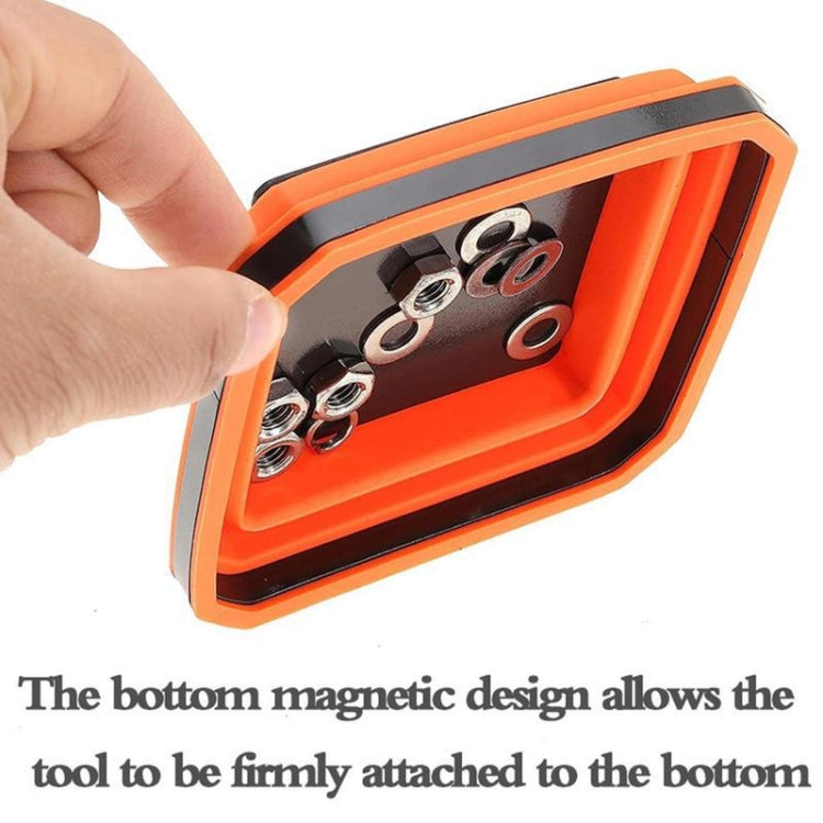 Square Silicone Foldable Magnetic Parts Tray For Small Parts And Tools(Orange) - Storage Bags & Boxes by PMC TechLife | Online Shopping South Africa | PMC TechLife | Buy Now Pay Later Mobicred