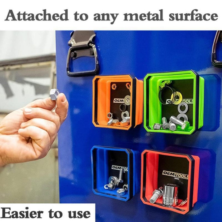 Square Silicone Foldable Magnetic Parts Tray For Small Parts And Tools(Orange) - Storage Bags & Boxes by PMC TechLife | Online Shopping South Africa | PMC TechLife | Buy Now Pay Later Mobicred
