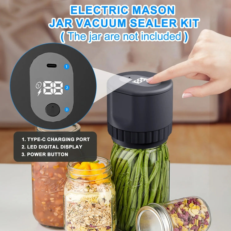 Electric Mason Jar Vacuum Sealer Kit Sealing Machine for Food Storage With 10 Jar Lids(White) - Preservation Supplies by PMC Jewellery | Online Shopping South Africa | PMC Jewellery