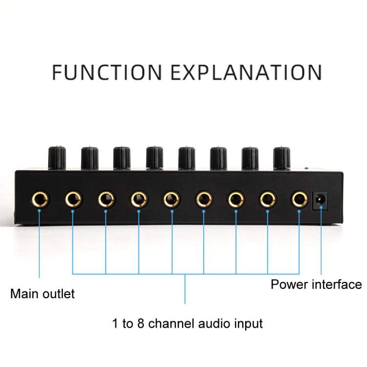 8-Channel Monitoring Multi-Channel Headphone Amplifier For Recording Studio, US Plug - free shipping - PMC TechLife - Order now!