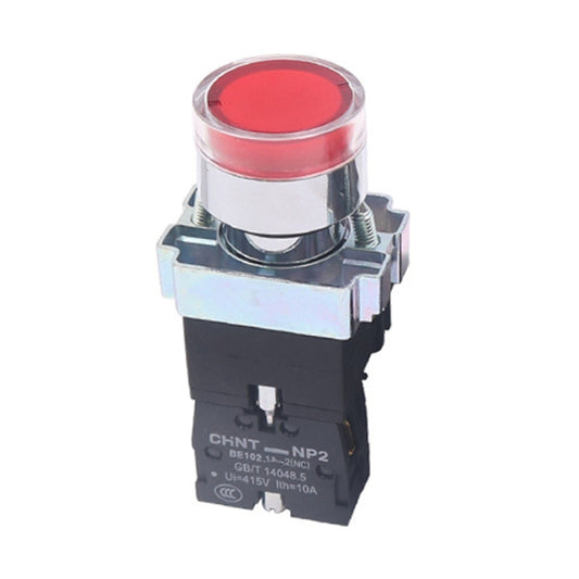 CHINT NP2-BW3461/220V 1 NO Pushbutton Switches With LED Light Silver Alloy Contact Push Button - Car Switches by CHINT | Online Shopping South Africa | PMC Jewellery | Buy Now Pay Later Mobicred
