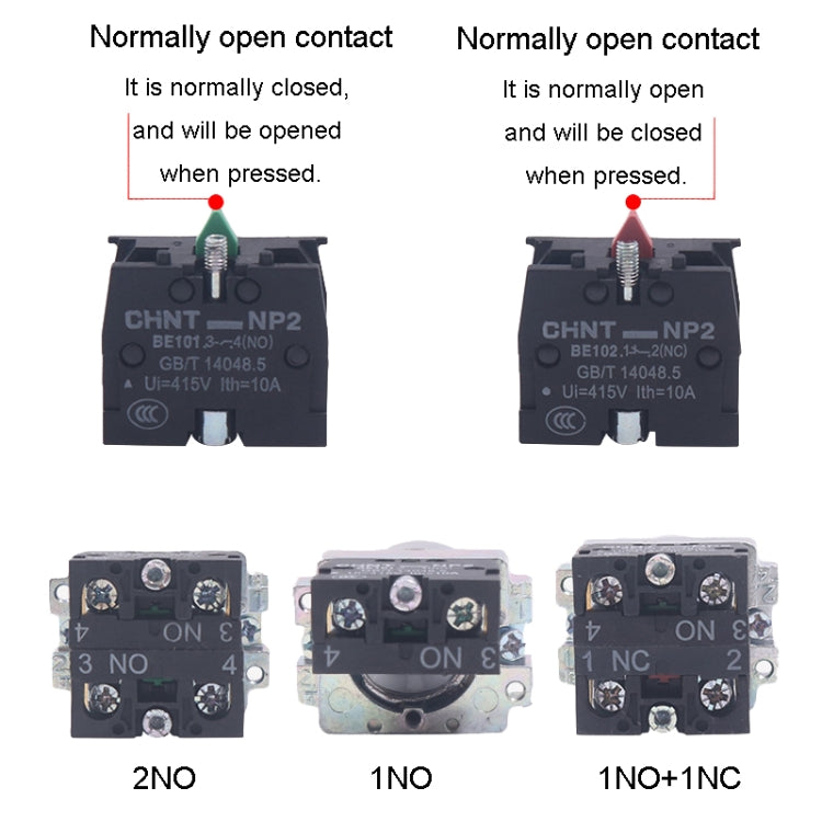 CHINT NP2-BD53 3 Gear Self-resetting 2NO Power Transfer Switch Short Handle Master Knob 22mm - Car Switches by CHINT | Online Shopping South Africa | PMC Jewellery | Buy Now Pay Later Mobicred