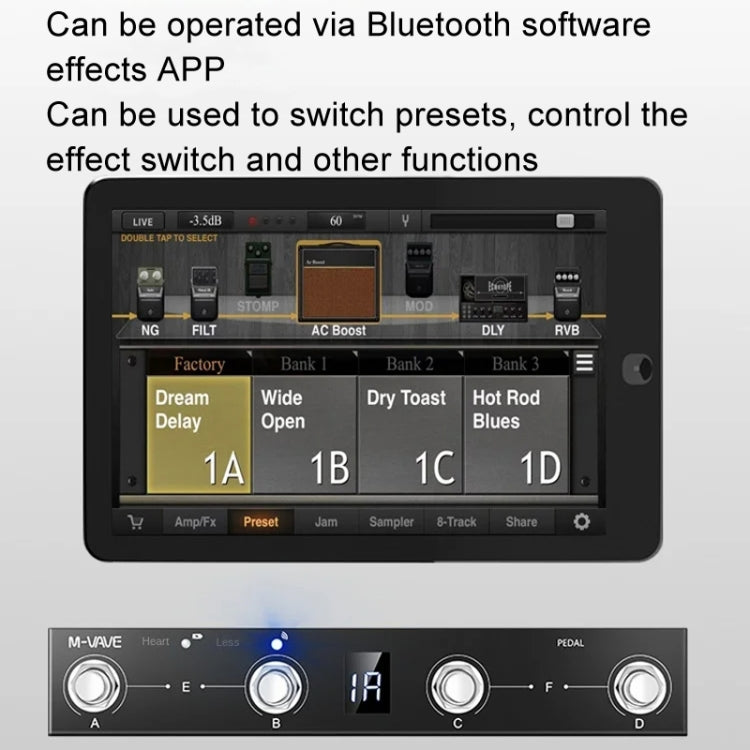 M-VAVE MIDI Bluetooth Controller MIDI Pedal Page Turner Multifunctional Musical Instrument Accessories - free shipping - PMC Jewellery - Order now!