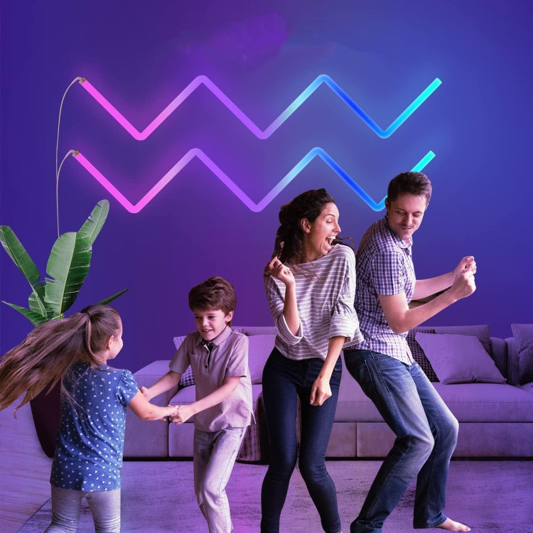 4pcs+3 Corners WiFi 12V RGBIC Splicing Wall Light Intelligent Remote Control Indoor Decorative Ambient Lights(EU Plug) - Novelty Lighting by PMC TechLife | Online Shopping South Africa | PMC TechLife | Buy Now Pay Later Mobicred