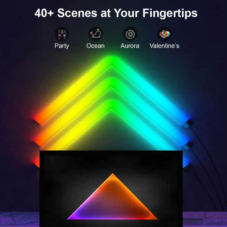 4pcs+3 Corners WiFi 12V RGBIC Splicing Wall Light Intelligent Remote Control Indoor Decorative Ambient Lights(EU Plug) - Novelty Lighting by PMC TechLife | Online Shopping South Africa | PMC TechLife | Buy Now Pay Later Mobicred