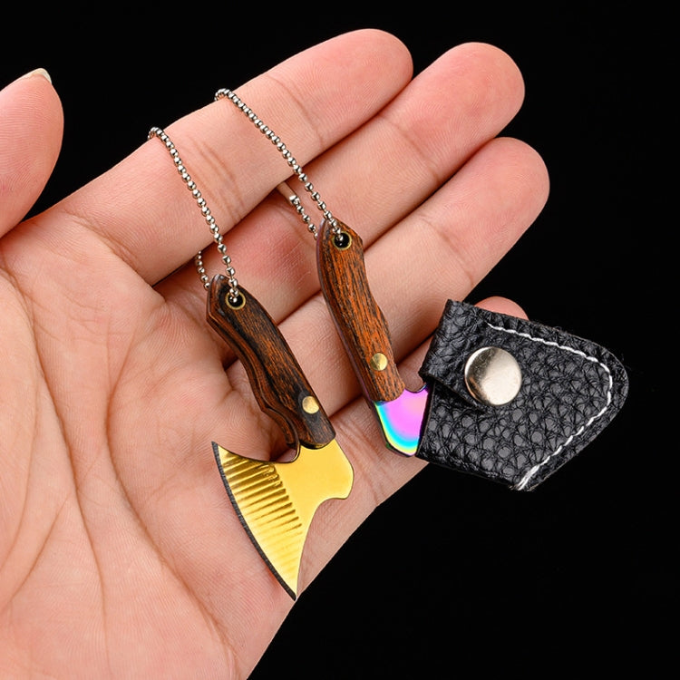 Mini Knife Keychain Portable Removal Express Pendant Accessory With Holster, Model: Colorful Wood Laser Pattern - Burin &Cutting Knife by PMC Jewellery | Online Shopping South Africa | PMC Jewellery