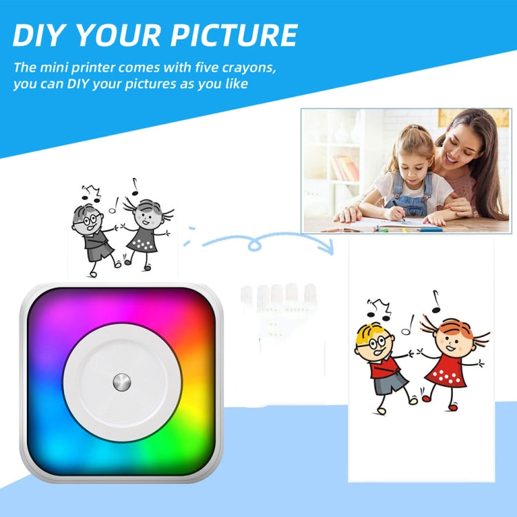 RGB Light Portable Mini Bluetooth Printer Inkless Document Label Printer with 5-Rolls Paper - Printer by PMC TechLife | Online Shopping South Africa | PMC TechLife | Buy Now Pay Later Mobicred
