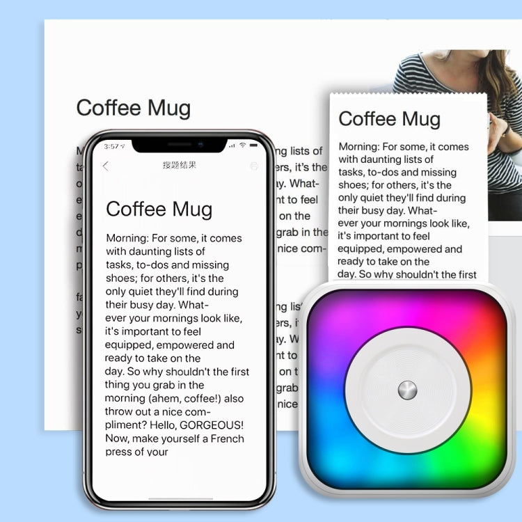 RGB Light Portable Mini Bluetooth Printer Inkless Document Label Printer with 5-Rolls Paper - Printer by PMC TechLife | Online Shopping South Africa | PMC TechLife | Buy Now Pay Later Mobicred