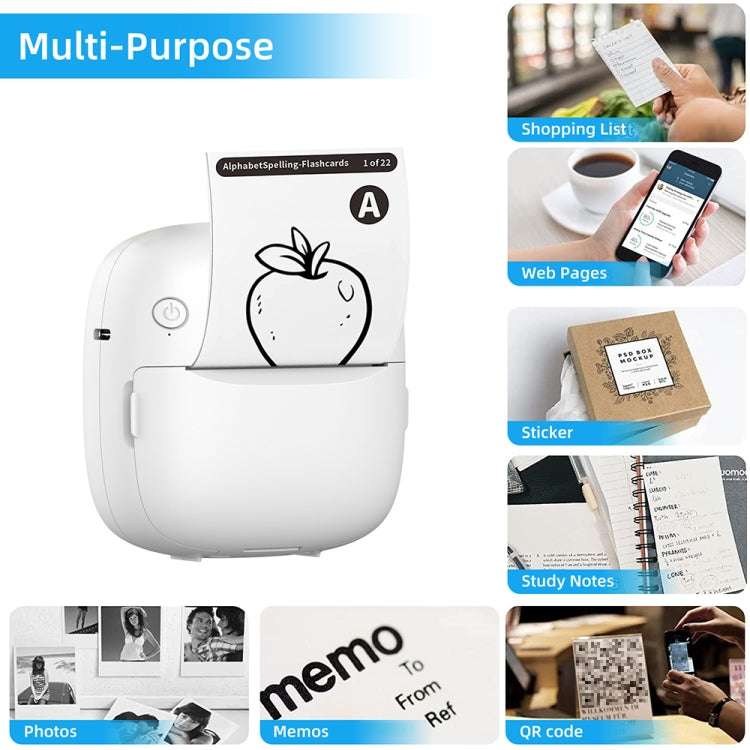 RGB Light Portable Mini Bluetooth Printer Inkless Document Label Printer with 5-Rolls Stickers - Printer by PMC TechLife | Online Shopping South Africa | PMC TechLife | Buy Now Pay Later Mobicred