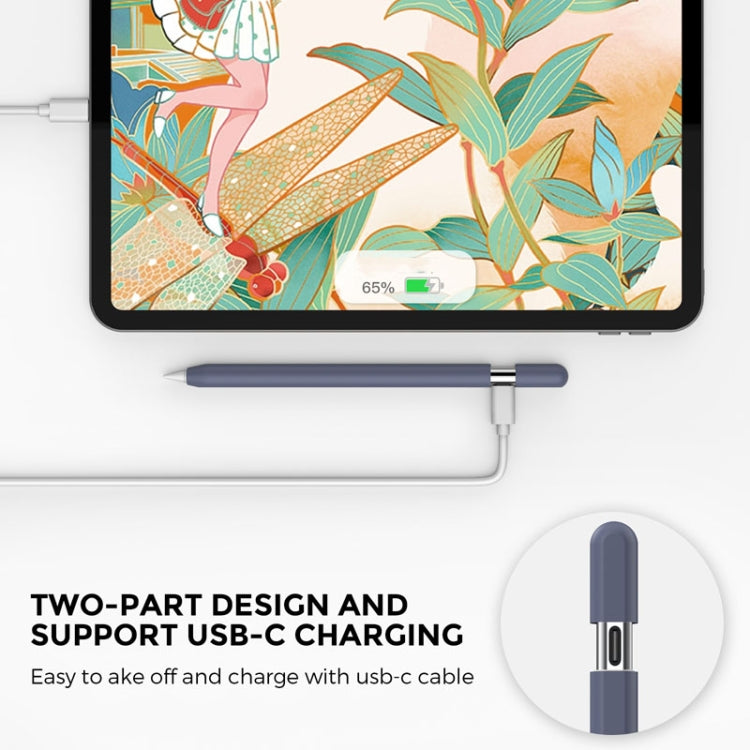 For Apple Pencil (USB-C) AhaStyle PT65-3 Silicone Same Color Protective Case(White) - Pencil Accessories by AhaStyle | Online Shopping South Africa | PMC Jewellery | Buy Now Pay Later Mobicred