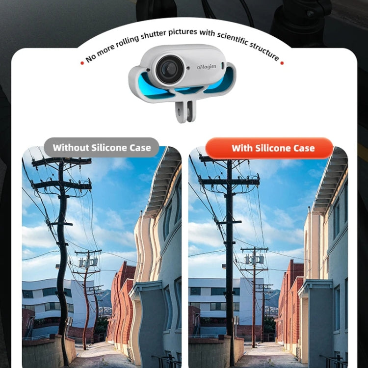 For Insta360 GO 3 AMagisn Silicone Case Camera Protective Accessories, Style: Vertical Black - Case & Bags by aMagisn | Online Shopping South Africa | PMC TechLife | Buy Now Pay Later Mobicred