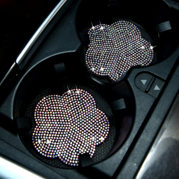Car-mounted Diamond-filled Plum Blossom Decorated PVC Water Coaster(Colorful) - Car Drink Holders by PMC TechLife | Online Shopping South Africa | PMC TechLife | Buy Now Pay Later Mobicred