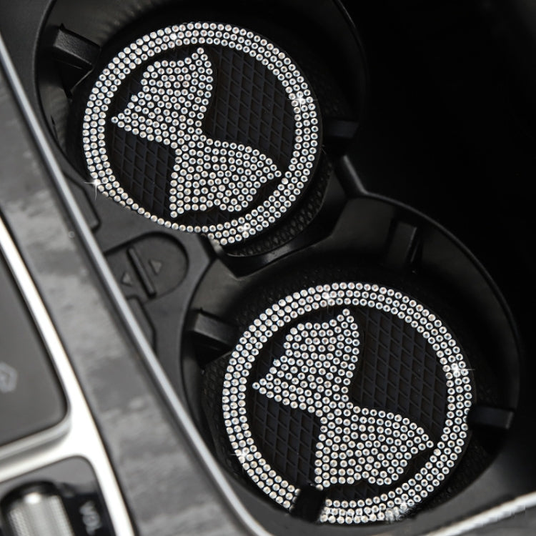 Car Multifunctional Anti-slip Coaster with Diamond Bow Crystal(Red) - free shipping - PMC TechLife - Order now!