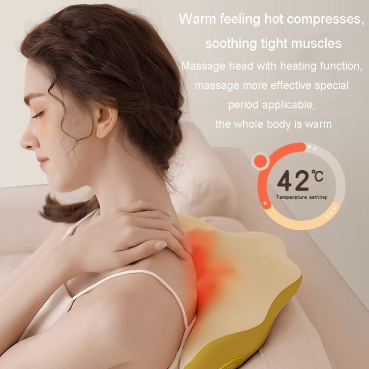 Multi-Function Lumbar Massager Car Cervical Hot Waist Massage Pillow, Specification: Charging Model Yellow - free shipping - PMC TechLife - Order now!