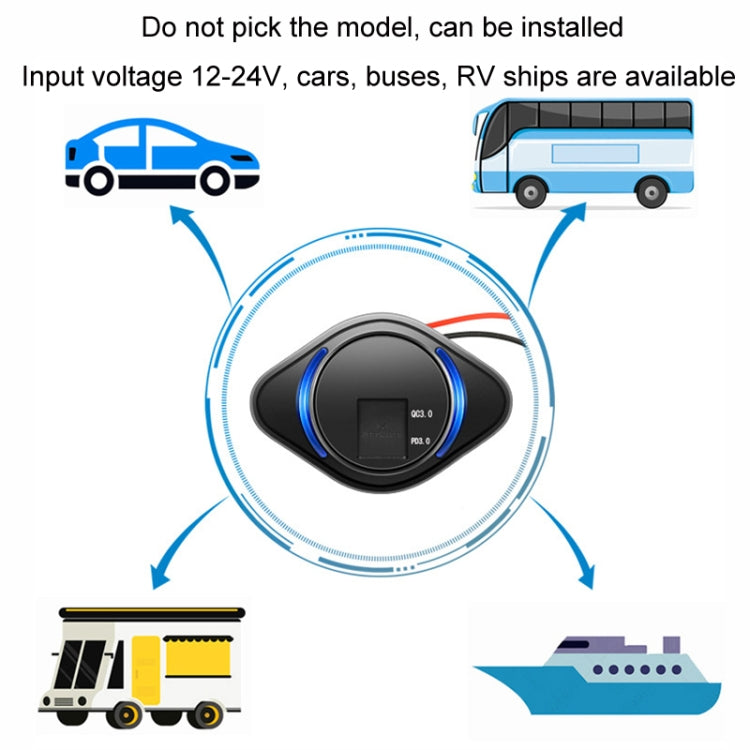 2 in 1 Car Modification Fast Charging USB-C Car Charger(UCC-320 QC3.0+PD) - DIY Modified Charger by PMC TechLife | Online Shopping South Africa | PMC TechLife | Buy Now Pay Later Mobicred