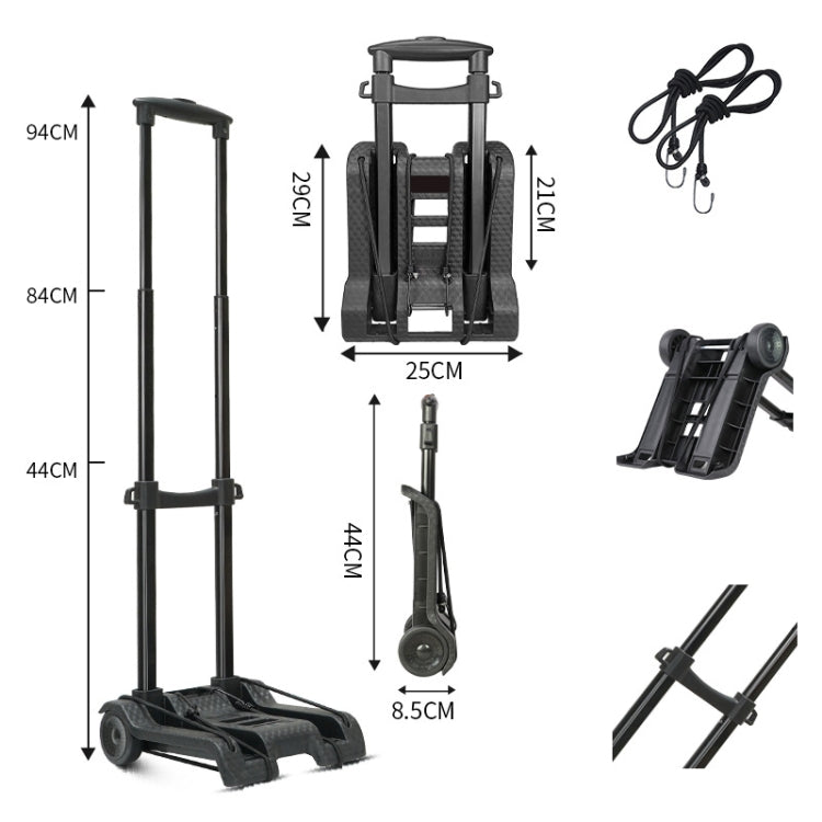 Folding Cargo Handling Trailer Household Grocery Shopping Cart, Color: Black - Hand Carts by PMC TechLife | Online Shopping South Africa | PMC TechLife