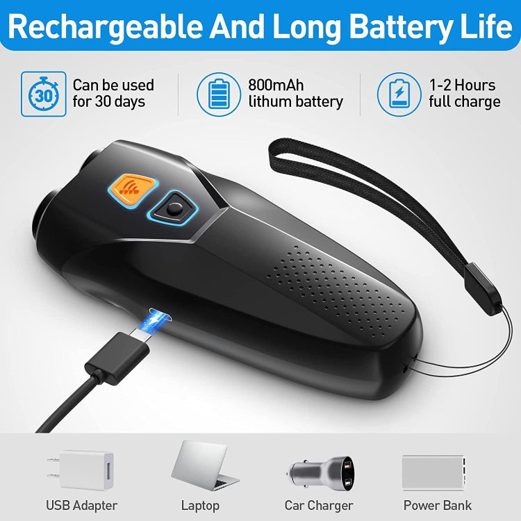 Ultrasonic Dog Repeller Stop Barker Dual Probe High Power Repeller Handheld Dog Trainer(Silver) - Training Aids by PMC TechLife | Online Shopping South Africa | PMC TechLife | Buy Now Pay Later Mobicred