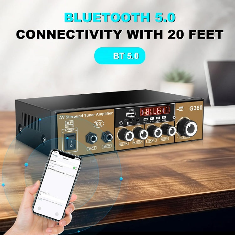 Car High-power Bluetooth Plug-in Card Digital Smart Amplifier(EU Plug) - Car Amplifiers by PMC TechLife | Online Shopping South Africa | PMC TechLife | Buy Now Pay Later Mobicred