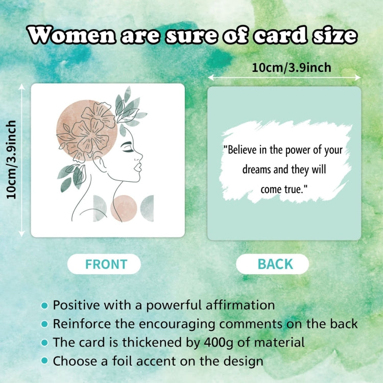 50 Sheets Women Inspirational Cards Affirming Positive English Encouragement Greeting Card Set(KP003) - Handbook Decorative Stickers by PMC Jewellery | Online Shopping South Africa | PMC Jewellery