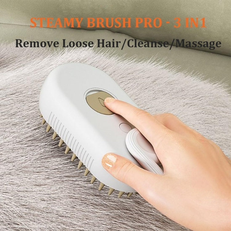 Pet Electric Spray Comb Rechargeable Cat Steamy Grooming Brush Cleaning Tool(White) - Brushes & Combs by PMC TechLife | Online Shopping South Africa | PMC TechLife