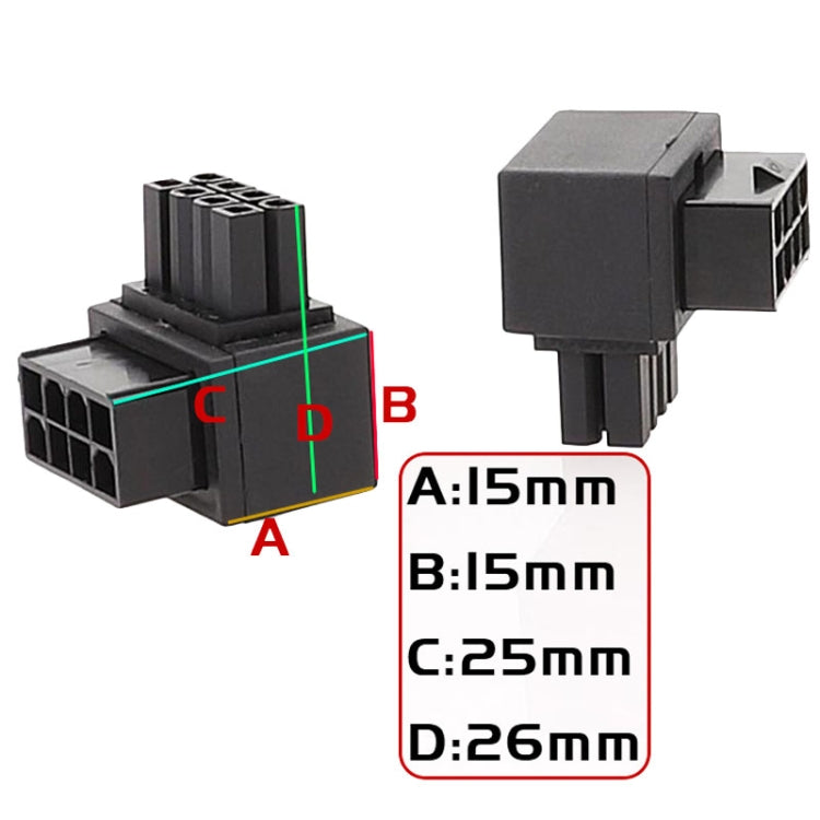 Reverse Curve B Type Motherboard CPU 8Pin Power Steering Connector Interface Steering Header 90 Degree Adaptor - Others by PMC TechLife | Online Shopping South Africa | PMC TechLife