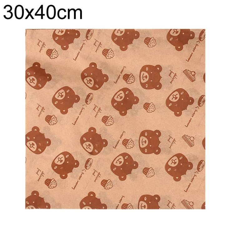 100sheets /Pack Bear Pattern Greaseproof Paper Baking Wrapping Paper Food Basket Liners Paper 30x40cm - Retail Packaging by PMc TechLife | Online Shopping South Africa | PMc TechLife | Buy Now Pay Later Mobicred