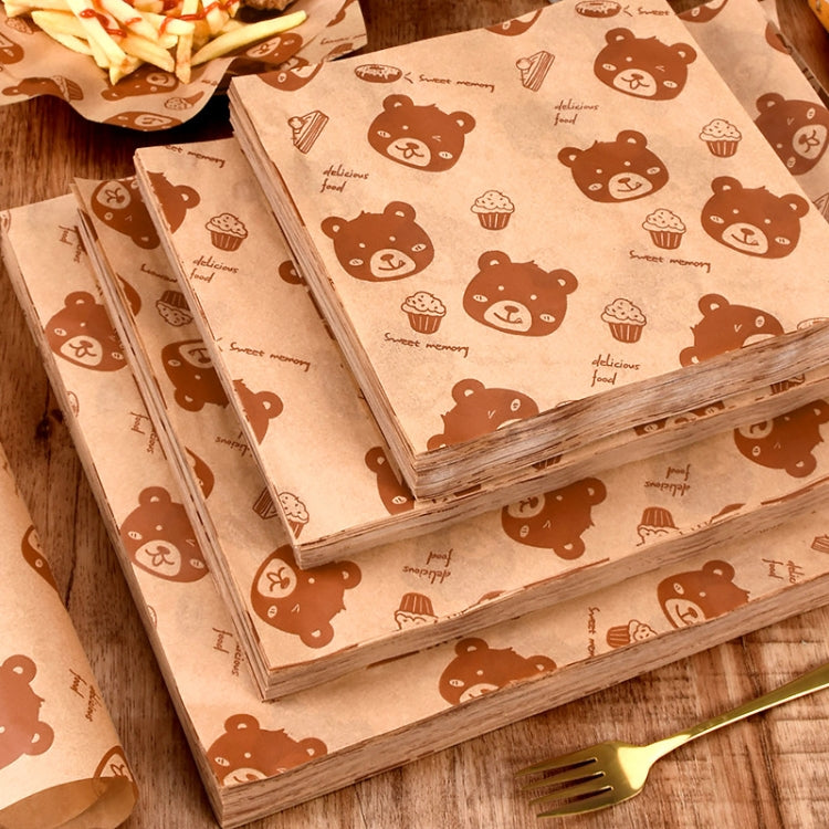 100sheets /Pack Bear Pattern Greaseproof Paper Baking Wrapping Paper Food Basket Liners Paper  15x15cm - Retail Packaging by PMc TechLife | Online Shopping South Africa | PMc TechLife | Buy Now Pay Later Mobicred