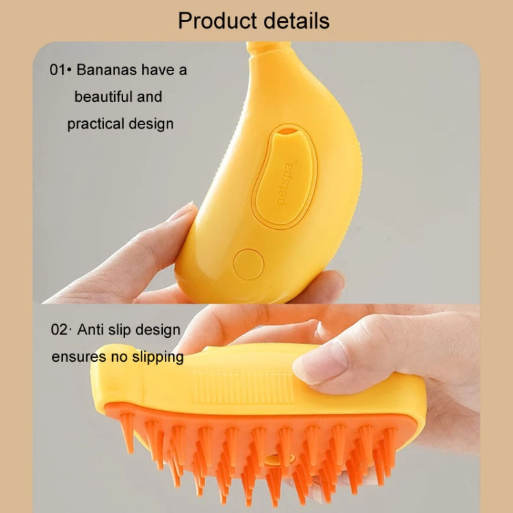 Banana Shape Pet Spray Massage Comb Electrical Cleaning Brush Hair Removal Comb For Dogs And Cats(Yellow) - Brushes & Combs by PMC Jewellery | Online Shopping South Africa | PMC Jewellery