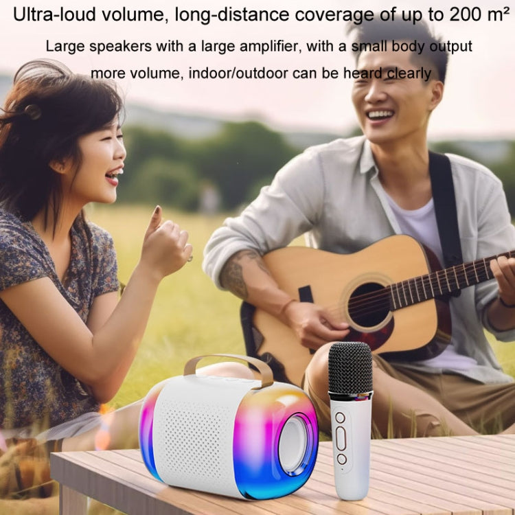 Y5 2 Microphone Portable Bluetooth Speaker Home And Outdoor Wireless Karaoke Audio(White) - Microphone by PMC TechLife | Online Shopping South Africa | PMC TechLife | Buy Now Pay Later Mobicred