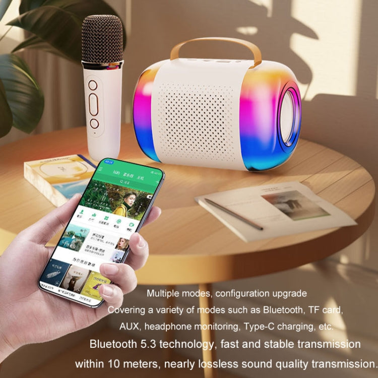 Y5 2 Microphone Portable Bluetooth Speaker Home And Outdoor Wireless Karaoke Audio(Pink) - Microphone by PMC TechLife | Online Shopping South Africa | PMC TechLife | Buy Now Pay Later Mobicred