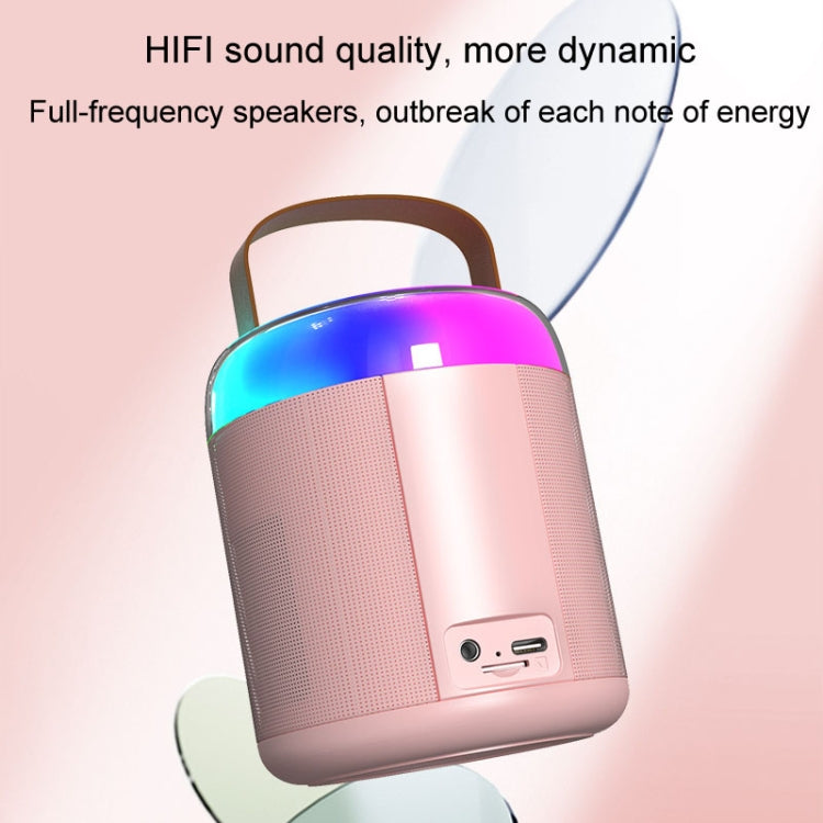 Home Portable Bluetooth Speaker Small Outdoor Karaoke Audio, Color: Y1 Pink(Monocular wheat) - Microphone by PMC TechLife | Online Shopping South Africa | PMC TechLife | Buy Now Pay Later Mobicred
