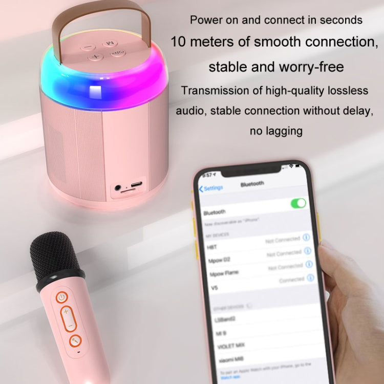 Home Portable Bluetooth Speaker Small Outdoor Karaoke Audio, Color: Y1 Black(Double wheat) - Microphone by PMC TechLife | Online Shopping South Africa | PMC TechLife | Buy Now Pay Later Mobicred