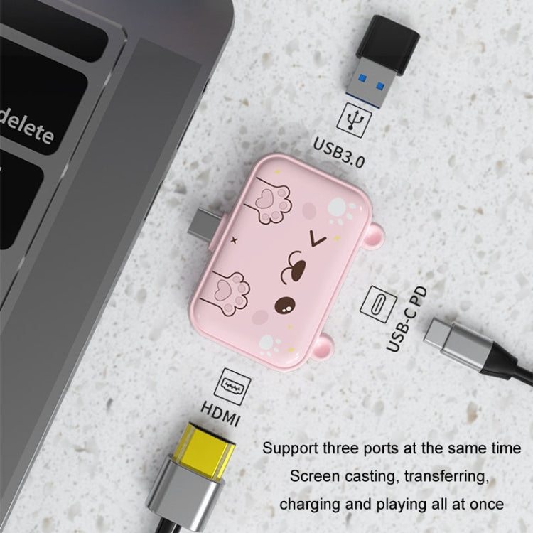 3 In 1 USB Hub For iPad / Phone Docking Station, Port: 3A USB3.0+USB2.0 x 2 Pink - USB 3.0 HUB by PMC Jewellery | Online Shopping South Africa | PMC Jewellery | Buy Now Pay Later Mobicred