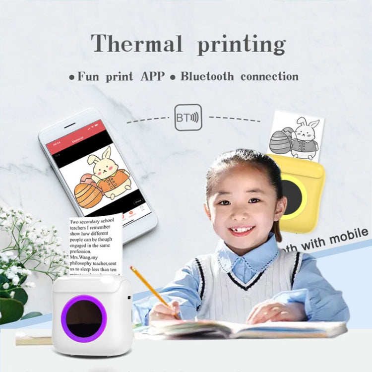 C22 Colorful Ambient Light Portable Mini Inkless Thermal Bluetooth Printer Error Question Label Printer(White) - Printer by PMC TechLife | Online Shopping South Africa | PMC TechLife | Buy Now Pay Later Mobicred